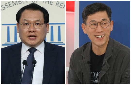 강신업 변호사(왼쪽)와 진중권 전 동양대학교 교수. <연합뉴스>